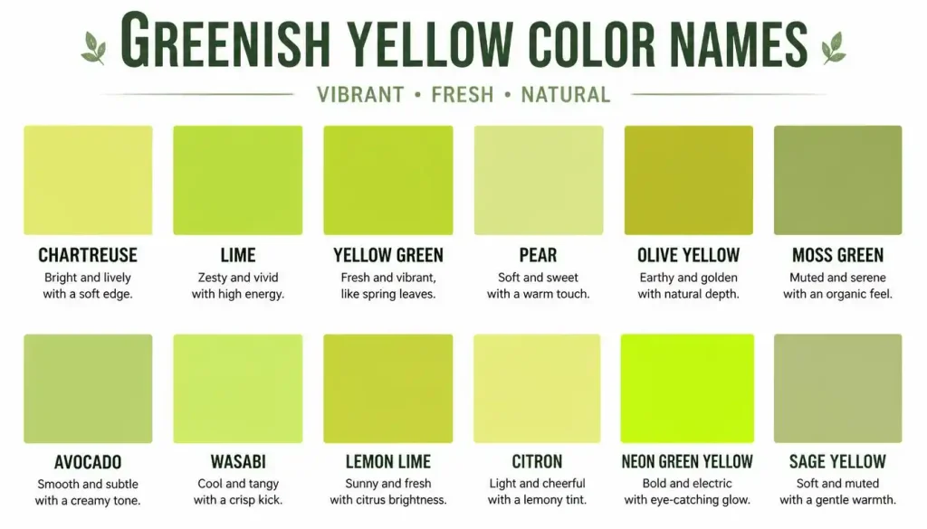 Greenish Yellow Color Names
